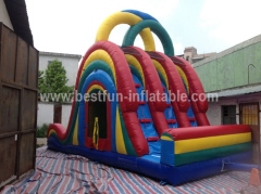 Colorful Inflatable Water Slide with 3 Lines