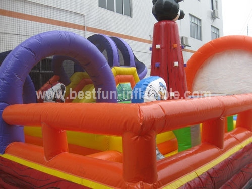 Mickey Theme Inflatable Obstacle Course Amusement Park