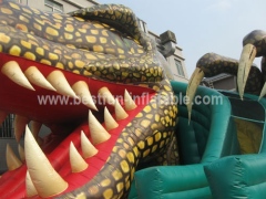 New Giant Print Inflatable Dragon Slides