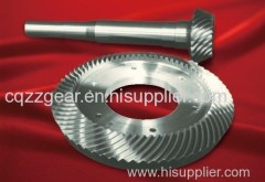 spiral bevel gear and gear shafts