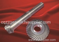 Spiral bevel gear and gear shafts