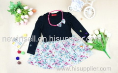 Korean children dress 2014 spring girl's dress Floral Necklace dress