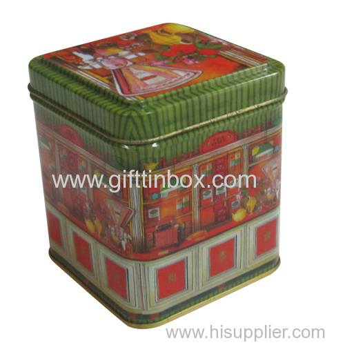 100g square tea tin