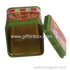 Small square candy tin