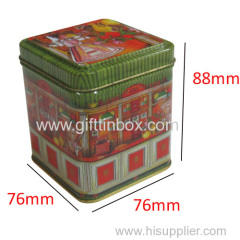 Small square candy tin