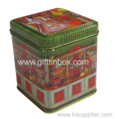 Small square candy tin box