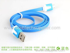 Colorful flat Micro USB 2.0 Data sync Charger cable For Nokia HTC Samsung galaxy smart mobile phone