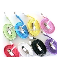 Colorful flat Micro USB 2.0 Data sync Charger cable For Nokia HTC Samsung galaxy smart mobile phone