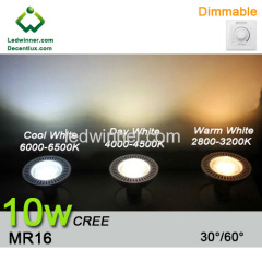 led mr16 dimmable 10w spotlight CREE