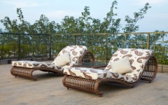 Wicker furniture outdoor lounger set