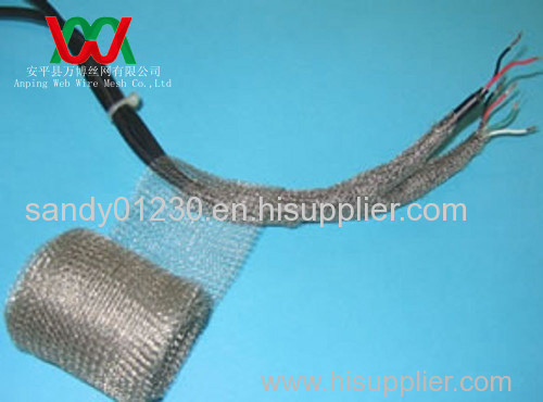 knitted wire mesh tube protecting cable in electromagnetic shielding field