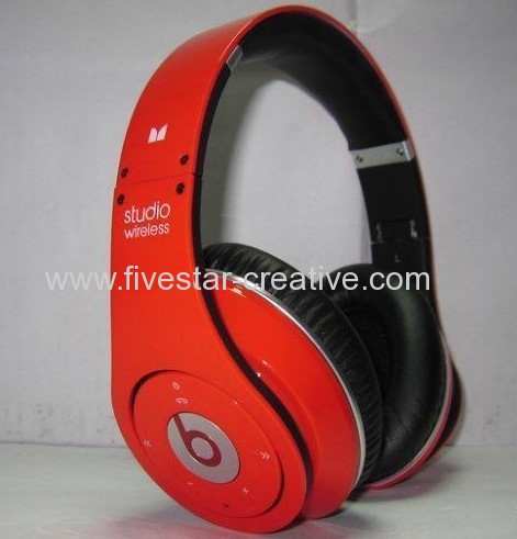 Beats by Dre Studio Wireless Red High Definition Stereo Bluetooth Headphones