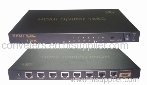 HDMI 1x8 Splitter 50M Over CAT 6 Extender