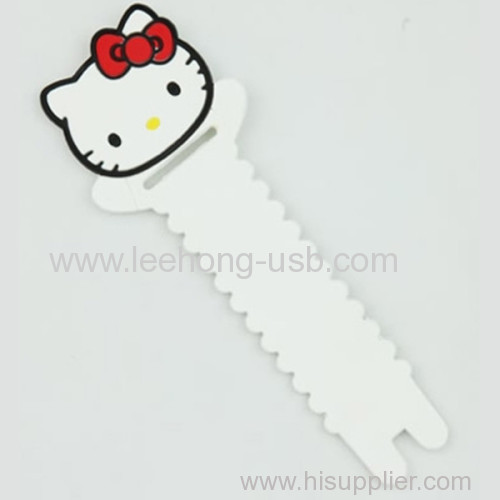 White color hello kitty shape soft pvc cord holder