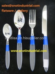 classical design cylinder PP handle cutlery with tumble polish