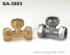 high pressure brass equal tee fittings with union
