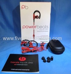 Monster PowerBeats Dre Ear Hook Sport Headphones ControlTalk Mic Red