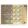 Golden Industrial Compact Format Metallic Door Access Keypad With Backlight