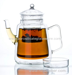 Hand Made Borosilicate Double Wall Glass Teapots