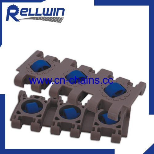 plastic modular conveyor belt with sliding rollers