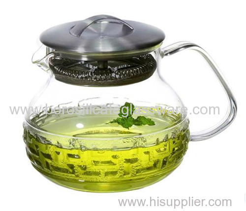 Hand Made Borosilicate single Wall Glass Teapot