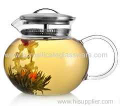 Hand Made Borosilicate single Wall Glass Teapot