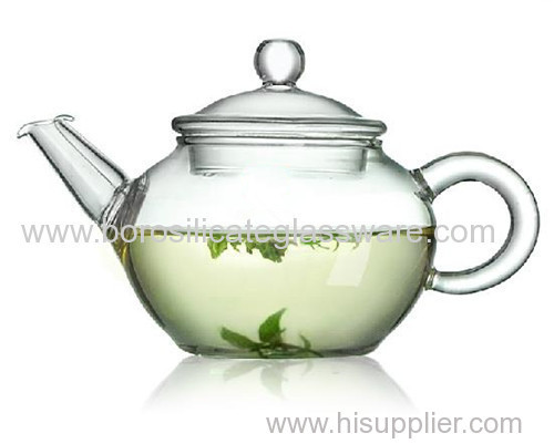 Wholesales hand blown single wall Glass teapots