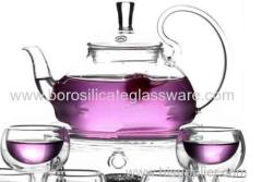 hand blown single wall glass teapots