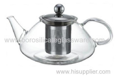 heat resistant single-Wall Glass Teapot with infuser