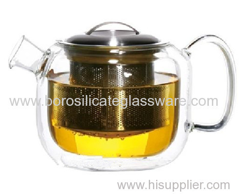 sinlge wall glass teapots with tea infuser