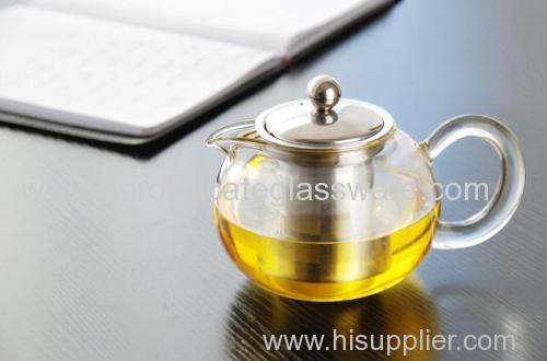 Wholesales hand blown single wall teapots with tea infuser