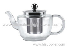 C&C single wall glass green tea teapots with infuser