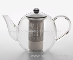 C&C single wall glass green tea teapots with infuser