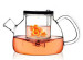 heat resistant single wall glass teapot with infuser