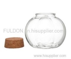 C&C Glass transparent pumpkin shape glass storage jar