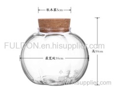 C&C Glass transparent pumpkin shape glass storage jar