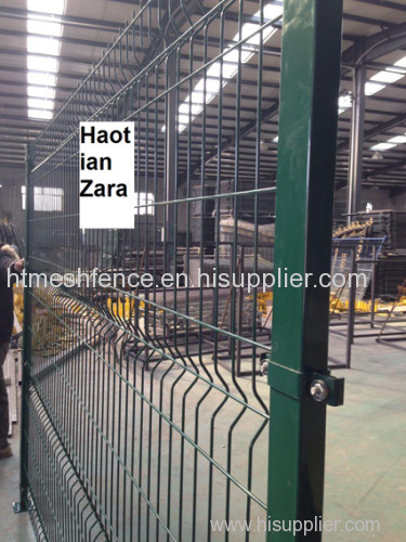 Green Powder Coating Curved welded wire fence panel