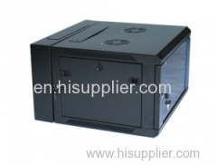 Indoor 9U 60kgs Double section Wall Mounted Network Cabinet Acid Pickling , 19inch