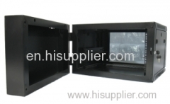 Indoor 9U 60kgs Double section Wall Mounted Network Cabinet Acid Pickling , 19inch