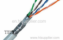 SFTP Cat5e Ethernet Lan Cable Bare Copper With Shielded , PVC Jacket