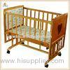 Small Swing Baby Wooden Cribs With Brakes Wheels , Modern Baby Cribs