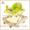 Green Plastic Rolling Baby Walker , Kids Walker With Musical