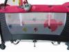 Red Folding Children Cot , Portable Baby Playpen Attached Big Canopy