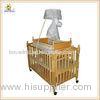 Nature Color Baby Wooden Cribs With Small Automatic Swing Cot