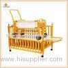 Nature Color Adjustable Baby Wooden Cribs With Small Cradle Inside
