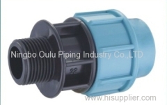 Coupler/PP Compresion Fittings Male Threaded Coupler