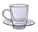 C&C glass classic design double wall glass teacups with coasters