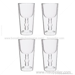 pure hand blown innovative design double wall wine glass