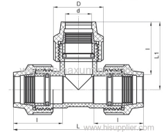 PP Compression Fittings With Equal Tee