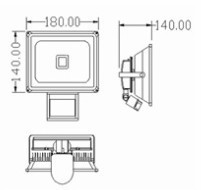 10-50W IP65 COB LED Flood Light with PIR sensor detector